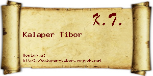 Kalaper Tibor névjegykártya