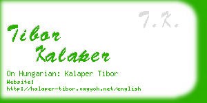 tibor kalaper business card